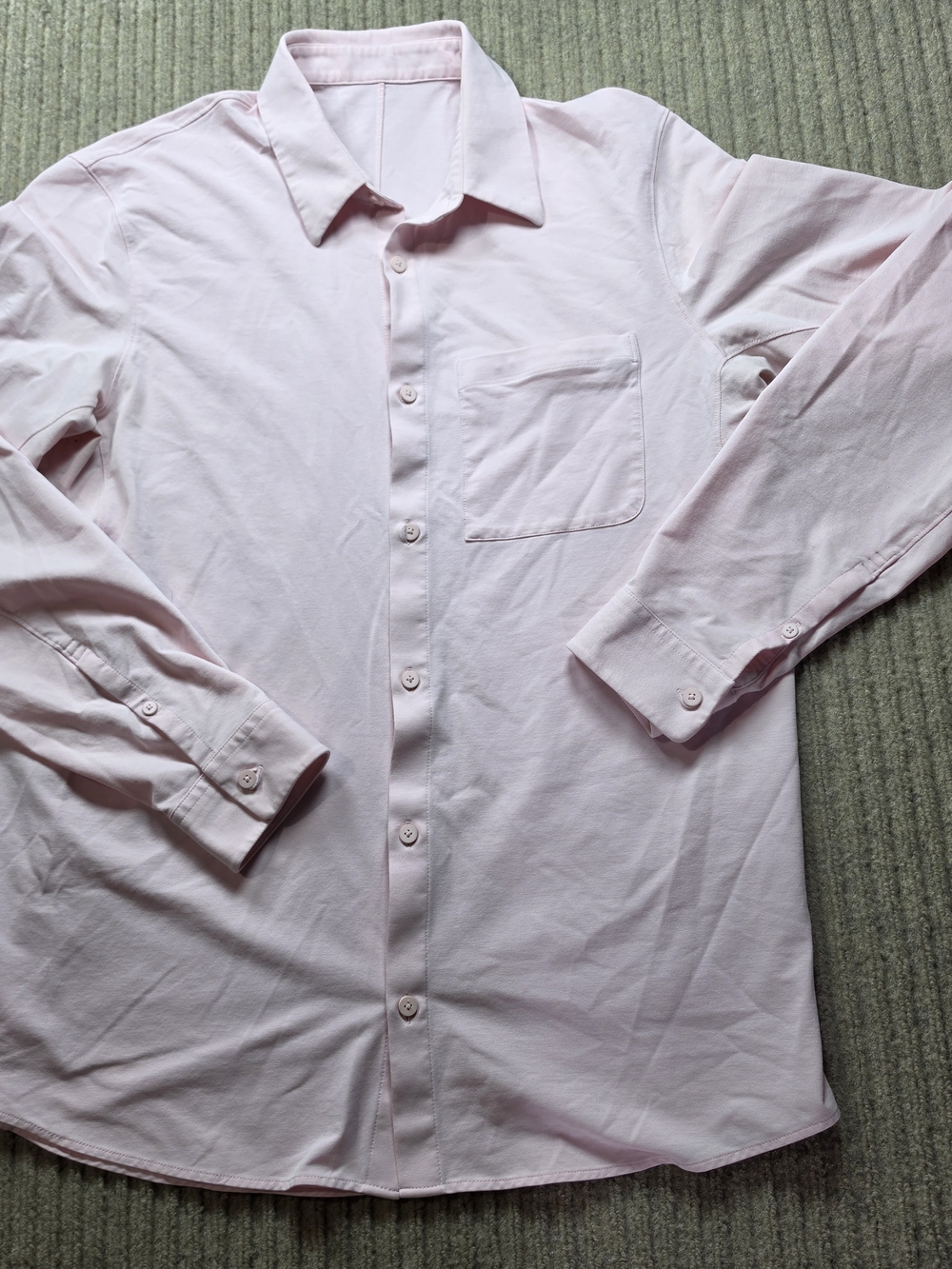 Lululemon Commission Long Sleeve Pocket Shirt Mens Med-lg? Pink Preppy Button Up